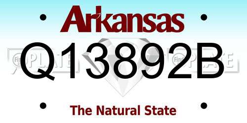 Q13892B Arkansas License Plate