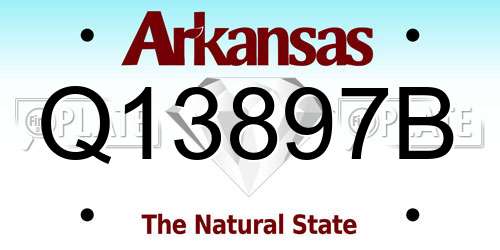 Q13897B Arkansas License Plate