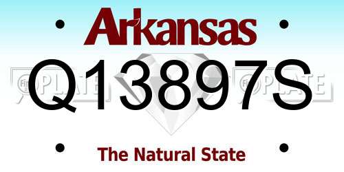 Q13897S Arkansas License Plate