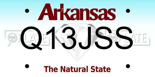 Q13JSS Arkansas License Plate