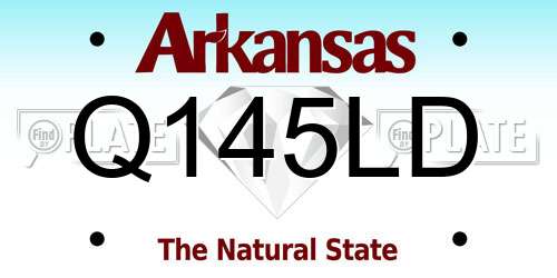 Q145LD Arkansas License Plate