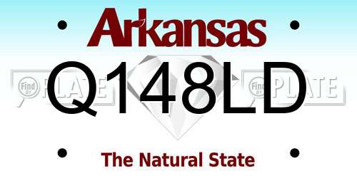 Q148LD Arkansas License Plate