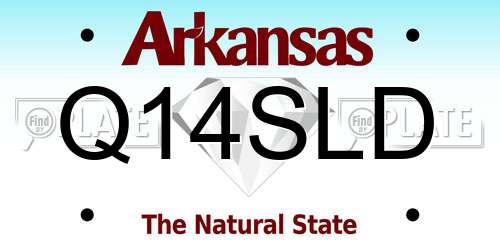 Q14SLD Arkansas License Plate