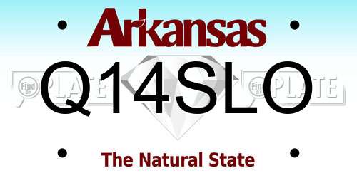 Q14SLO Arkansas License Plate