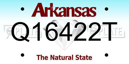Q16422T Arkansas License Plate