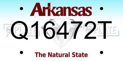 Q16472T Arkansas License Plate