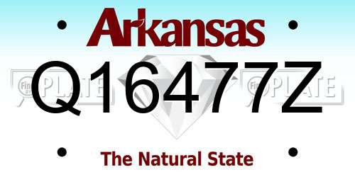 Q16477Z Arkansas License Plate
