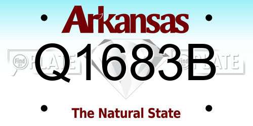 Q1683B Arkansas License Plate