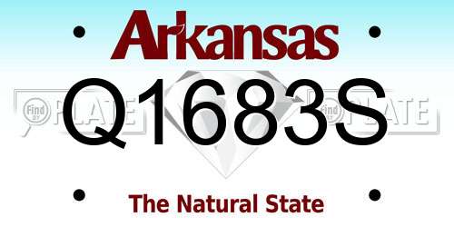 Q1683S Arkansas License Plate