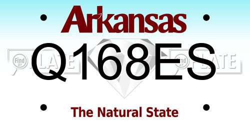 Q168ES Arkansas License Plate