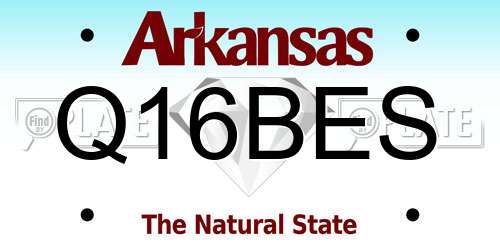 Q16BES Arkansas License Plate