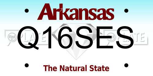 Q16SES Arkansas License Plate