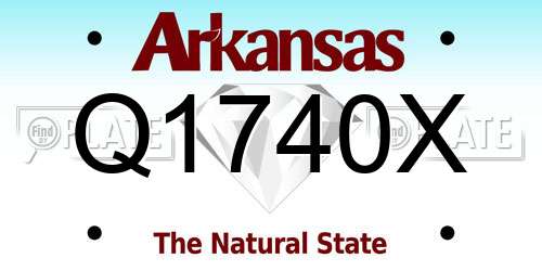 Q1740X Arkansas License Plate