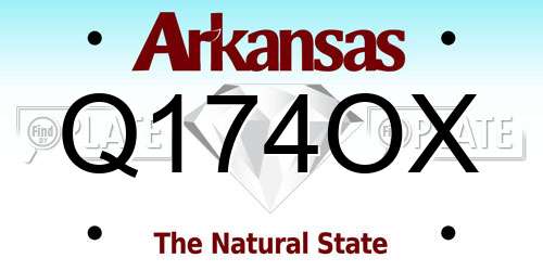 Q174OX Arkansas License Plate