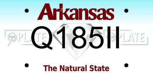 Q185II Arkansas License Plate