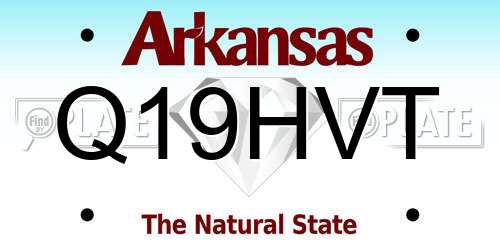 Q19HVT Arkansas License Plate