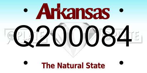 Q200084 Arkansas License Plate