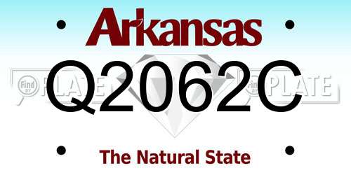 Q2062C Arkansas License Plate