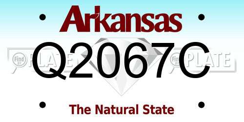 Q2067C Arkansas License Plate