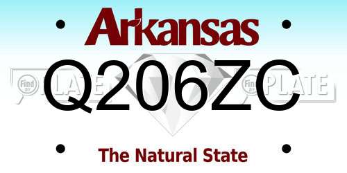 Q206ZC Arkansas License Plate