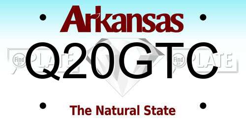 Q20GTC Arkansas License Plate