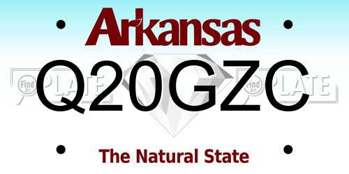 Q20GZC Arkansas License Plate