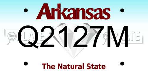 Q2127M Arkansas License Plate