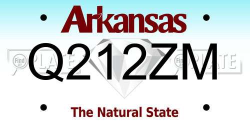 Q212ZM Arkansas License Plate
