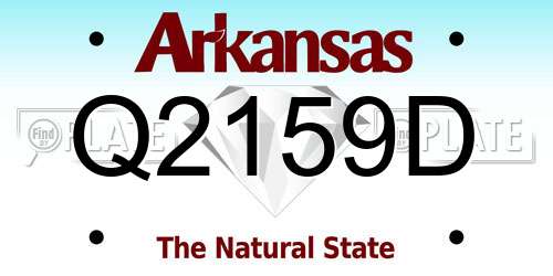 Q2159D Arkansas License Plate