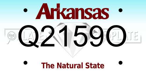 Q2159O Arkansas License Plate