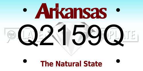 Q2159Q Arkansas License Plate