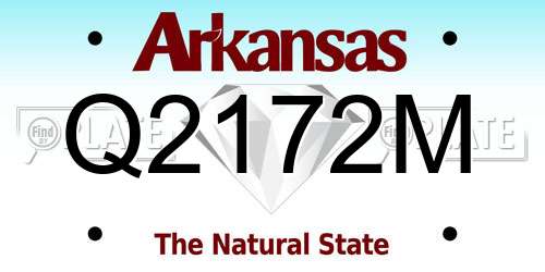 Q2172M Arkansas License Plate