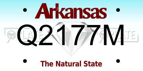 Q2177M Arkansas License Plate