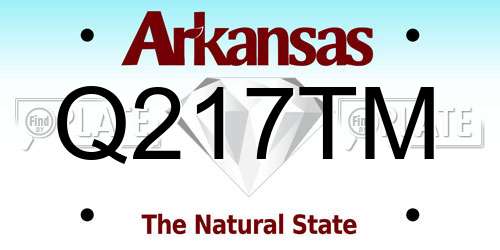 Q217TM Arkansas License Plate