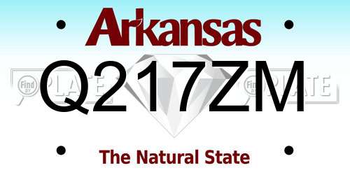 Q217ZM Arkansas License Plate
