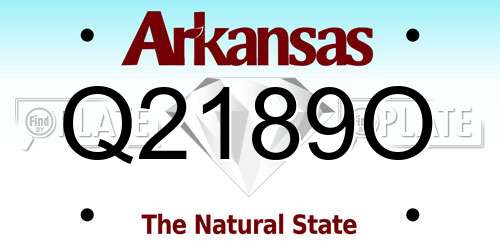 Q2189O Arkansas License Plate