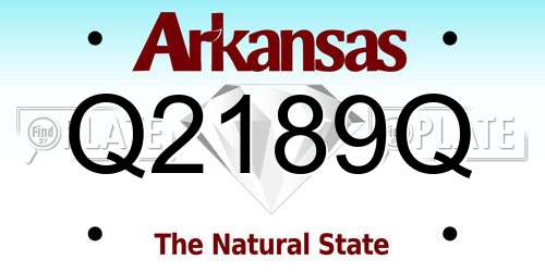Q2189Q Arkansas License Plate