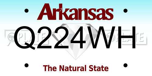 Q224WH Arkansas License Plate