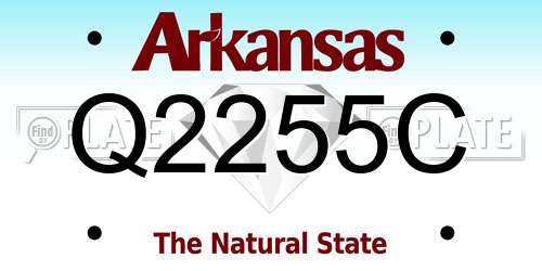 Q2255C Arkansas License Plate