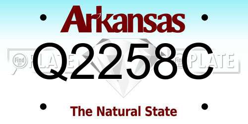 Q2258C Arkansas License Plate