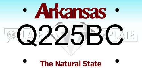 Q225BC Arkansas License Plate