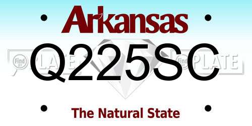 Q225SC Arkansas License Plate