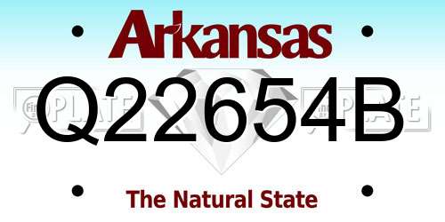 Q22654B Arkansas License Plate