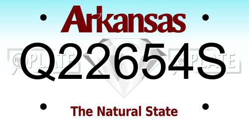 Q22654S Arkansas License Plate