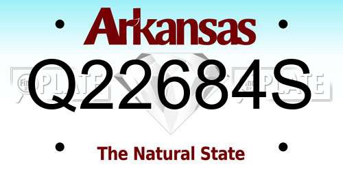 Q22684S Arkansas License Plate