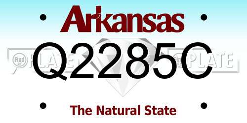 Q2285C Arkansas License Plate