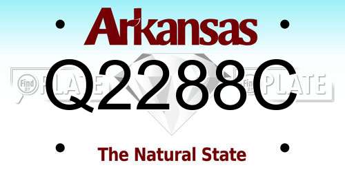 Q2288C Arkansas License Plate