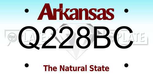 Q228BC Arkansas License Plate