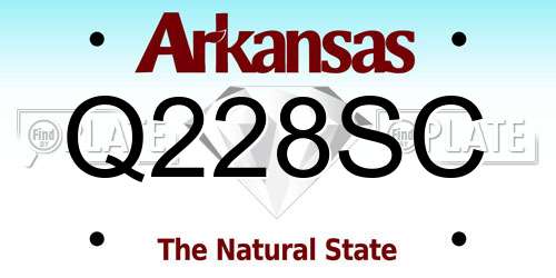 Q228SC Arkansas License Plate