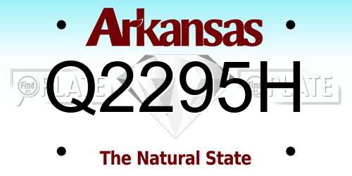 Q2295H Arkansas License Plate